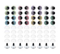 PATIKIL Yeux de Sécurité Flash de 12 mm, 48 Ensembles d'Yeux avec Rondelles, Boutons Souples, Colorés et Réalistes pour Décoration au Crochet, Accessoires choses, 8 Couleurs