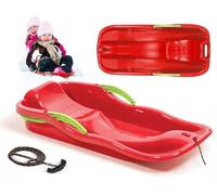 Patin à neige Porutscher - En plastique - Pour enfants - Avec corde de traction et frein - Rouge