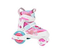 Hudora Patins à roulettes My First Quad – Taille réglable, jusqu'à 20kg pour débutants – 30-33 Rose