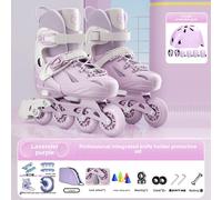 Patin À Roulettes Pour Enfants Filles De Marque Professionnelle Kit Débutant Pour Garçons Couleur Violet Avec Casque Et Sac À Dos Taille Petite Réglable Pu Roues À Lumière