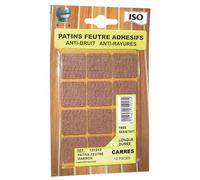 Patin adhésif anti-bruit/anti-rayures- feutre - marron - 22 x 22 mm - sache