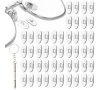 Patin antiderapant - Kit de Réparation pour Lunettes, 25 Paires de Patins en Silicone pour Lunettes + Pièces de Remplacement - Adaptable à Lunettes à Monture, Sans Monture, Lunettes de Soleil, etc.