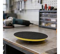 Patin de ponçage DA de 125 mm, tampon de ponçage en mousse PU pour ponceuses orbitales aléatoires, compatible avec filetage 5/16"-24 (jaune)