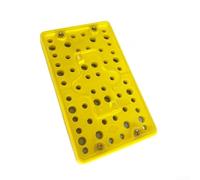 Patin de ponçage en polyuréthane de 7,6 x 12,7 cm avec 1,27 cm d'épaisseur et 4 vis de montage, pour ponceuses orbitales à air comprimé pour une finition lisse sur une surface plane ou profilée, jaune