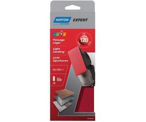 Patin de ponçage - NORTON - Expert non perforé - 93x230 mm - Grain 120 - Lot de 8 pièces