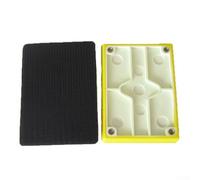 Patin de ponçage rectangulaire 70 x 100 mm en polyuréthane pour bois, pierre, métal, polissage et polissage avec crochet de fixation compatible avec papier abrasif carré jaune ou noir en une seule