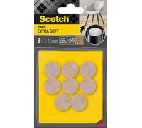 Patin en feutre laine adhésif rond beige Scotch ø22 mm, lot de 8