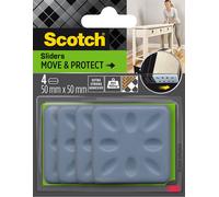 Patin glisseur adhésif carré gris Scotch ø50 mm, lot de 4