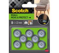 Patin glisseur adhésif rond gris Scotch ø22 mm, lot de 8