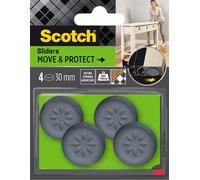 Patin glisseur adhésif rond gris Scotch ø30 mm, lot de 4