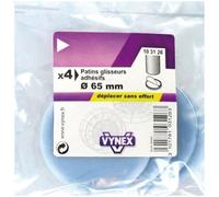 Patin glisseur gris adhésif PTFE D: 65mm x4 - VYNEX - Lot de 4 - Pouvoir glissant - Facilite les déplacements