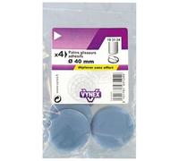 Patin glisseur P.T.F.E - D40 mm - adhésif - gris - lot de 4