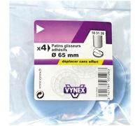 Patin glisseur P.T.F.E - D65 mm - adhésif - gris - lot de 4