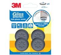 Patin glisseur plastique structure alvéolée 3M - Diamètre 30 mm - Vendu par 4