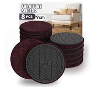 Patin Glisseur pour Meuble Lourd,Violet Rond 8 Pièces - 9cm,Grands Patins pour Meubles, Furniture Sliders, Déplacez Les Meubles Lourds Rapidement et Facilement, Protégez Le Plancher de Bois Franc