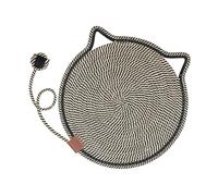 Patin griffoir pour chat avec crochets d'oreille pour lit de chat | Tapis de sol rond avec balle jouet pour canapé, tapis, mur, sol, maison, porte, coin chambre, salon