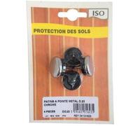 Patin métal à pointe Ø23 blister de 4 pcs