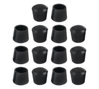 Patin SOURCING MAP 19mm ID Caoutchouc Pied de meuble à emboîter Conique Embout Tampon Protection Jambe Chaise Table Noir 14Pcs