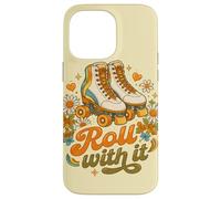 Patinage rétro Roll with It Flower Power Spirit Coque pour iPhone 14 Pro Max