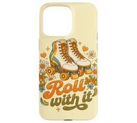 Patinage rétro Roll with It Flower Power Spirit Coque pour iPhone 15 Pro Max