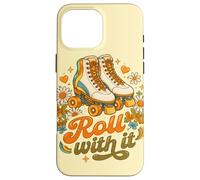 Patinage rétro Roll with It Flower Power Spirit Coque pour iPhone 16 Pro Max