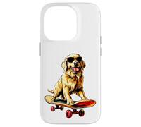 Patineur Golden Retriever Coque pour iPhone 14 Pro
