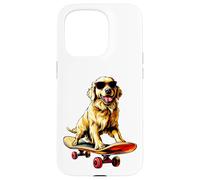 Patineur Golden Retriever Coque pour iPhone 15 Pro