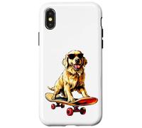 Patineur Golden Retriever Coque pour iPhone X/XS