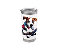 Patineur pour chien Jack Russell Terrier Gobelet isotherme en acier inoxydable double paroi