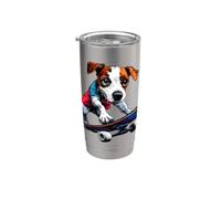 Patineur pour chien Jack Russell Terrier Gobelet isotherme en acier inoxydable double paroi