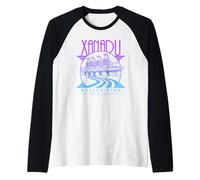 Patinoire à roulettes Olivia Newton-John Xanadu, Logo Violet et Bleu délavé Manche Raglan