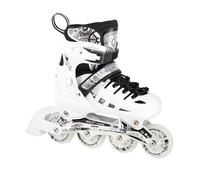 NILS Rollers en Ligne 4 en 1 - Patins à roulettes Twinkle - roulettes Lumineuses à LED ABEC7 - Réglable - Blanc - Taille 39-42