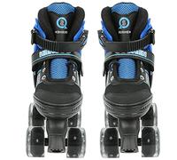 Patins à Roues Alignées RéglablesPatins à roulettes pour Filles et Enfants de 3 à 12 Ans avec Roues, 4 réglables pour débutants, pour débutants - Cadeau de Noël et d'anniversaire-M-Bleu