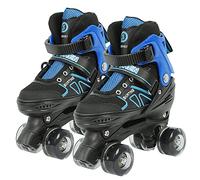 Patins à Roues Alignées RéglablesPatins à roulettes pour Filles et Enfants de 3 à 12 Ans avec Roues, 4 réglables pour débutants, pour débutants - Cadeau de Noël et d'anniversaire-S-Bleu