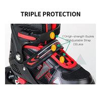 Patins à Roues alignées Roues Lumineuses réglables Enfants Jeunes Garçons Filles Roues en PU résistantes à l'abrasion Roulements en Acier Doublure en Maille Respirante Bleu Rose (S 31-34)