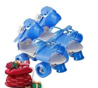 Patins à roulettes à quatre roues - Chaussures de patinage pour enfants - Chaussures à roulettes avec sangles réglables - Double rangée de 4 roues - Pas besoin de retirer les chaussures - Loisirs de