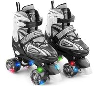Apollo Patins à roulettes Filles et Garçons Super Quad X Pro Réglables pour Enfants - Roller Enfants Garçons et Filles LED Confortables et à Taille Réglable - Patins à roulettes Tailles 31-42