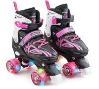 Apollo Patins à roulettes Filles et Garçons Super Quad X Pro Réglables pour Enfants - Roller Enfants Garçons et Filles LED Confortables et à Taille Réglable - Patins à roulettes Tailles 31-42