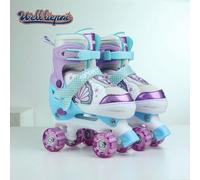 Patins à roulettes doubles pour adolescents à la mode, couleur violette avec roues colorées clignotantes, élément marin en coquillage de sirène, patins à roulettes traditionnels L,M,SPolypropylène