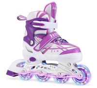 Patins à roulettes en Ligne Réglables pour Enfants Filles, Rollers en Ligne pour Enfants et Débutant pour Intérieur Extérieur Sport. (Violet, M (EU32-36))