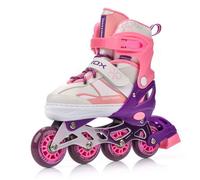 meteor® Patins à roulettes pour enfants, jeunes et adultes - Idéal pour les garçons et les filles - Taille ajustable (ROX Rose, L)