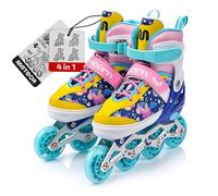 meteor® Patins à roulettes 4 en 1 pour enfants - Patins à roulettes - Pour quad - En carbone - Pour enfants