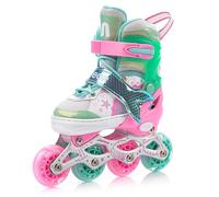 Patins à roulettes pour Enfants 4 en 1 réglables 25-37 - Rollers, quads et Glace - Coque Haute Stable, Roues PU, ABEC-7 - par Meteor