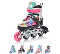 Patins à roulettes pour Enfants 4 en 1 réglables 25-37 - Rollers, quads et Glace - Coque Haute Stable, Roues PU, ABEC-7 - par Meteor