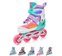 Patins à roulettes pour Enfants 4 en 1 réglables 25-37 - Rollers, quads et Glace - Coque Haute Stable, Roues PU, ABEC-7 - par Meteor