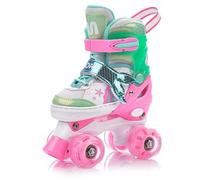 Patins à roulettes pour Enfants 4 en 1 réglables 25-37 - Rollers, quads et Glace - Coque Haute Stable, Roues PU, ABEC-7 - par Meteor