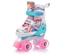 Patins à roulettes pour Enfants 4 en 1 réglables 25-37 - Rollers, quads et Glace - Coque Haute Stable, Roues PU, ABEC-7 - par Meteor