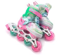 Patins à roulettes pour Enfants 4 en 1 réglables 25-37 - Rollers, quads et Glace - Coque Haute Stable, Roues PU, ABEC-7 - par Meteor