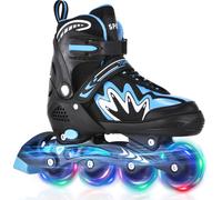 Patins à roulettes pour enfants ��C Patins à roulettes réglables avec roues lumineuses et système de fermeture sûr à trois points, idéal pour une glisse calme et régulière, conçu pour les garçons, les