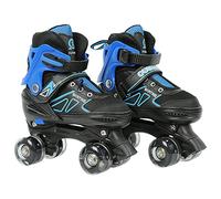 Patins à roulettes pour Enfants de 3 à 5 Ans, 5 à 8 Ans, 6 à 12 Ans, Rollers en Ligne Rollers Quad pour Filles Garçon Femmes Débutants Cadeau de Noël d'anniversaireM : 32-37 - Double rangée - Bleu